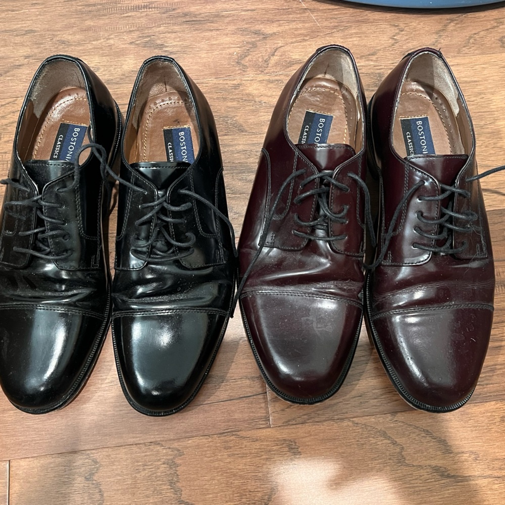 BUNDLE 2 pairs of Bostonian Classics First Flex Cap Toe  Oxfords Mens 9 & 9 1/2